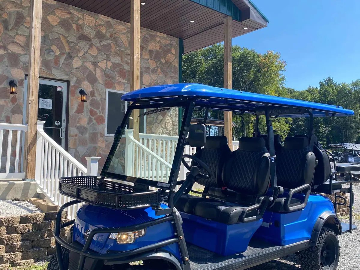 New light blue electric 2023 Epic E60L lifted golf cart for sale in Long Pond, PA